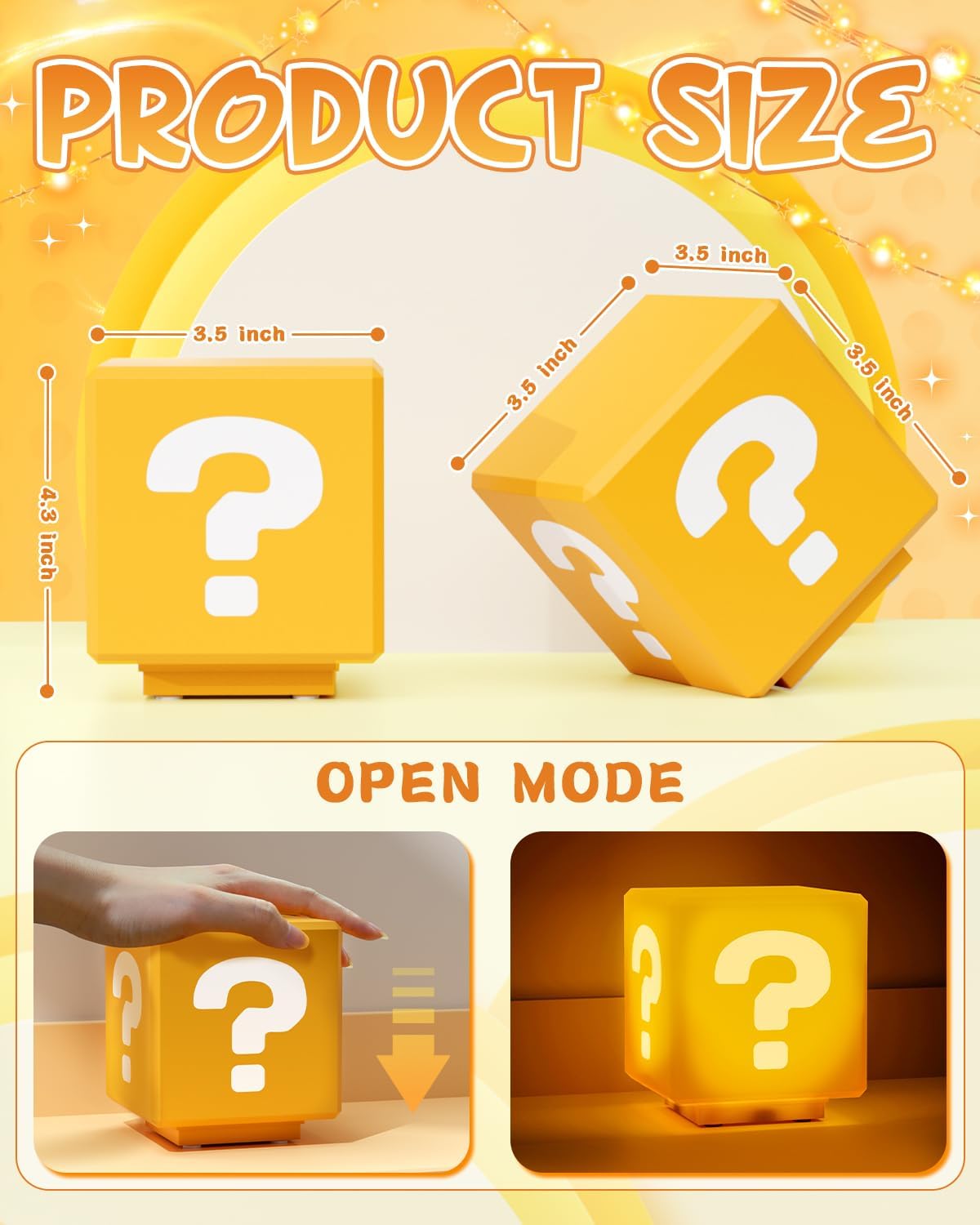 Super Bros Toys Night Light for Kids with Game Sound Effects Illusion Lamp Room Decor Merchandise As Gifts for Kids Fans