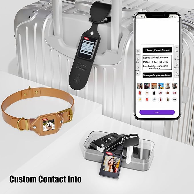 Customizable E-Ink Bluetooth Tracker with Photo & Contact Display