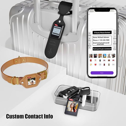 Customizable E-Ink Bluetooth Tracker with Photo & Contact Display