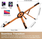 Tragbarer Laptopständer für Schreibtisch & Reisen. Magnetischer Handyhalter-Stativ. Kompatibel mit 10–16 Zoll Laptops und 4–13 Zoll Handys/Tablets. Kompakte faltbare Aluminiumlegierung. 8-stufige Höhenverstellung.