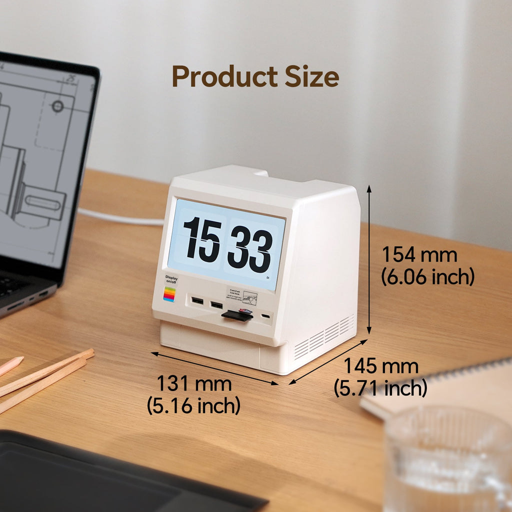 Retro Docking Station for Mac mini M4 with 5-inch Full HD Monitor and 10Gbps/80Gbps M.2 NVMe PCIe SSD Enclosure