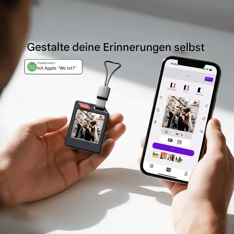 Customizable E-Ink Bluetooth Tracker with Photo & Contact Display
