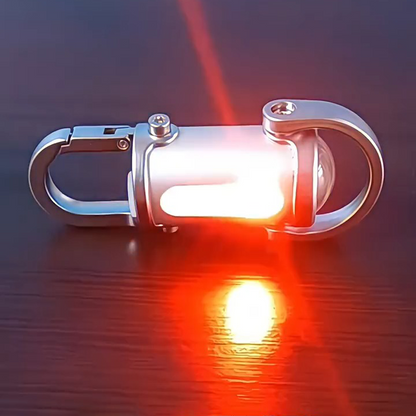 Mini Keychain LED Flashlight - Fast Charging Bi-Directional Output Work Light with Emergency SOS