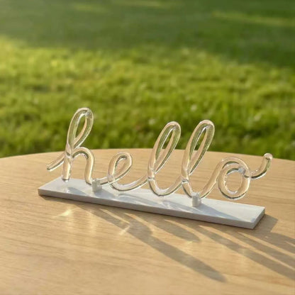 “Hello” Handwritten Clear Acrylic Display – A Small Nostalgic Desk Statement