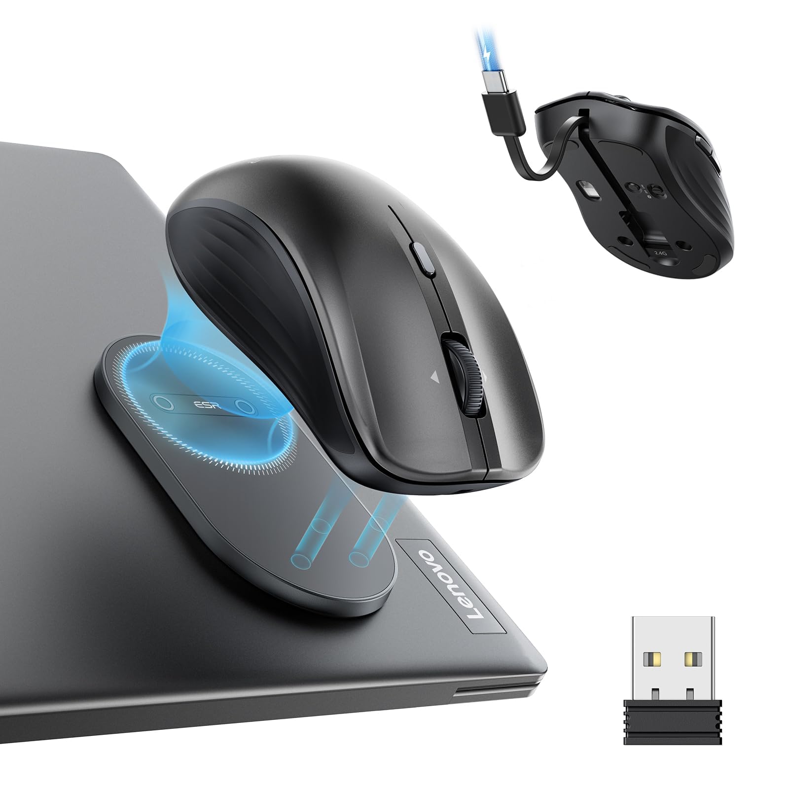 MagMouse Snap-to-Carry Bluetooth Mouse