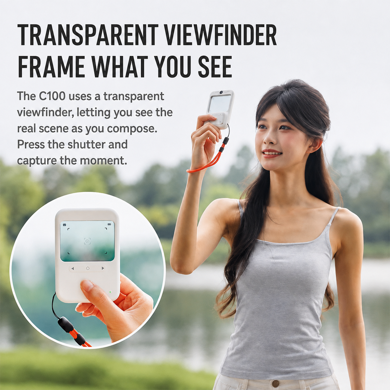 C100 Transparent Viewfinder Camera: Capture Everyday Moments With Ease