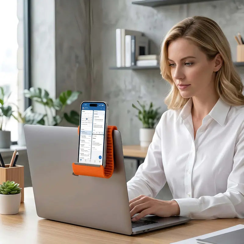 Ultra-Slim Foldable Phone Stand – Universal Adjustable Silicone Cradle for Desk & Travel