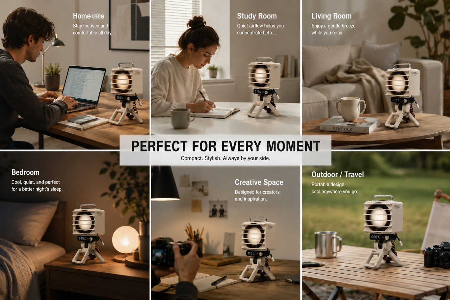 KOKOGOL AirPixel™ Retro RGB Desk Fan with LED Matrix Display & 5000mAh Battery