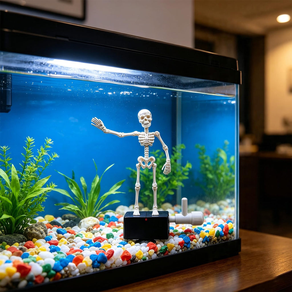 Kokogol Dancing Skull Aquarium Bubbler – Air-Powered Fish Tank Decor