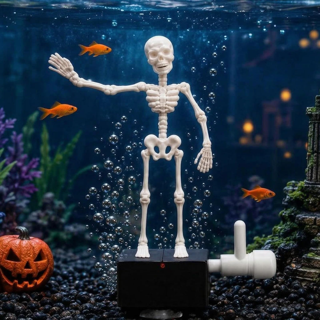 Kokogol Dancing Skull Aquarium Bubbler – Air-Powered Fish Tank Decor
