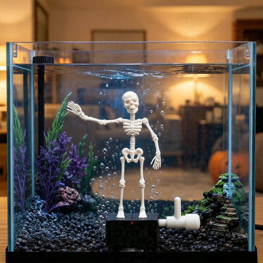 Kokogol Dancing Skull Aquarium Bubbler – Air-Powered Fish Tank Decor
