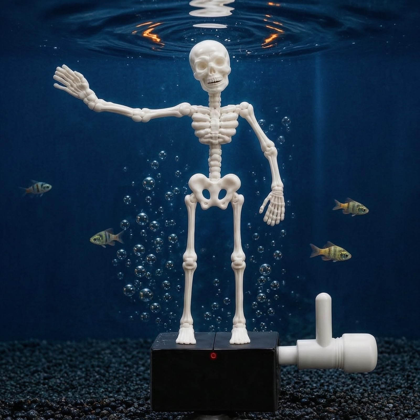 Kokogol Dancing Skull Aquarium Bubbler – Air-Powered Fish Tank Decor