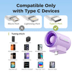 Ultra-Powerful Type-C Plug-in Fan, 17,000 RPM High Speed, Compatible with iPhone, iPad, Power Bank & Tablets.