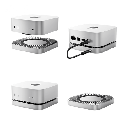New M4/2024 Mac Mini Hub & Stand with NVMe/ M.2 SATA SSD Enclosure for All New Mac Mini M4/M4Pro