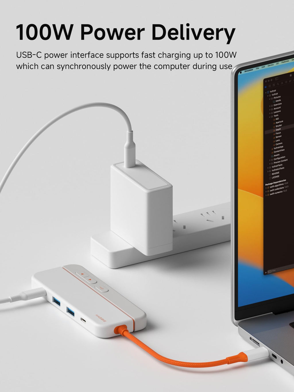 USB C Hub with Presentation Clicker, 5 in 1 Multi-Port USB Adapter