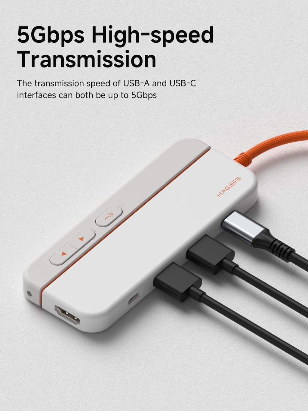 USB C Hub with Presentation Clicker, 5 in 1 Multi-Port USB Adapter