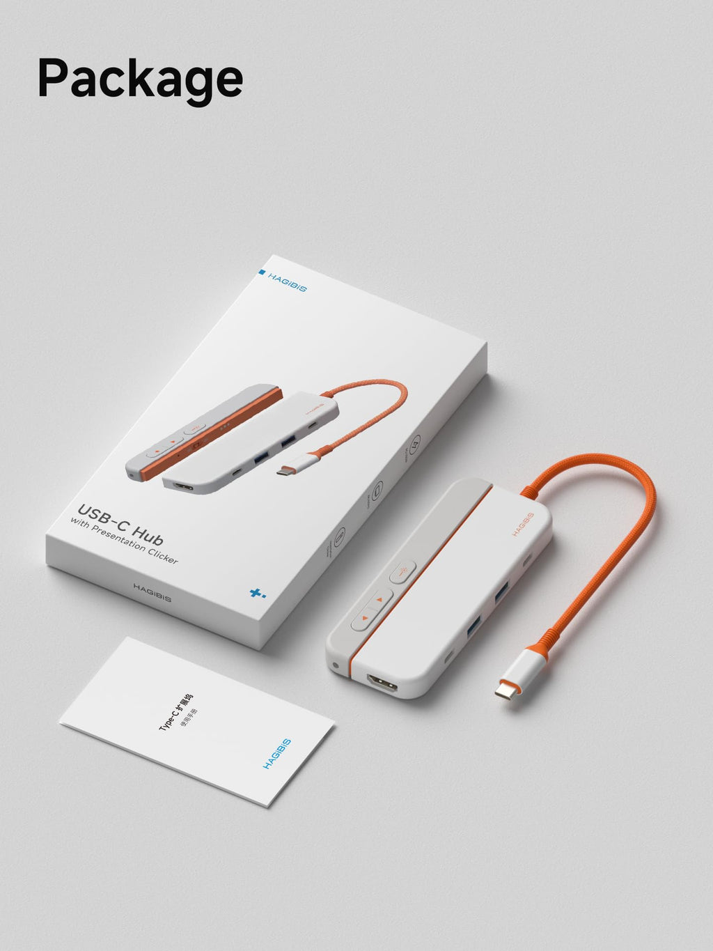 USB C Hub with Presentation Clicker, 5 in 1 Multi-Port USB Adapter