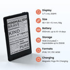 Mini E-Ink Reader Ultra-Thin Magnetic Pocket Reader