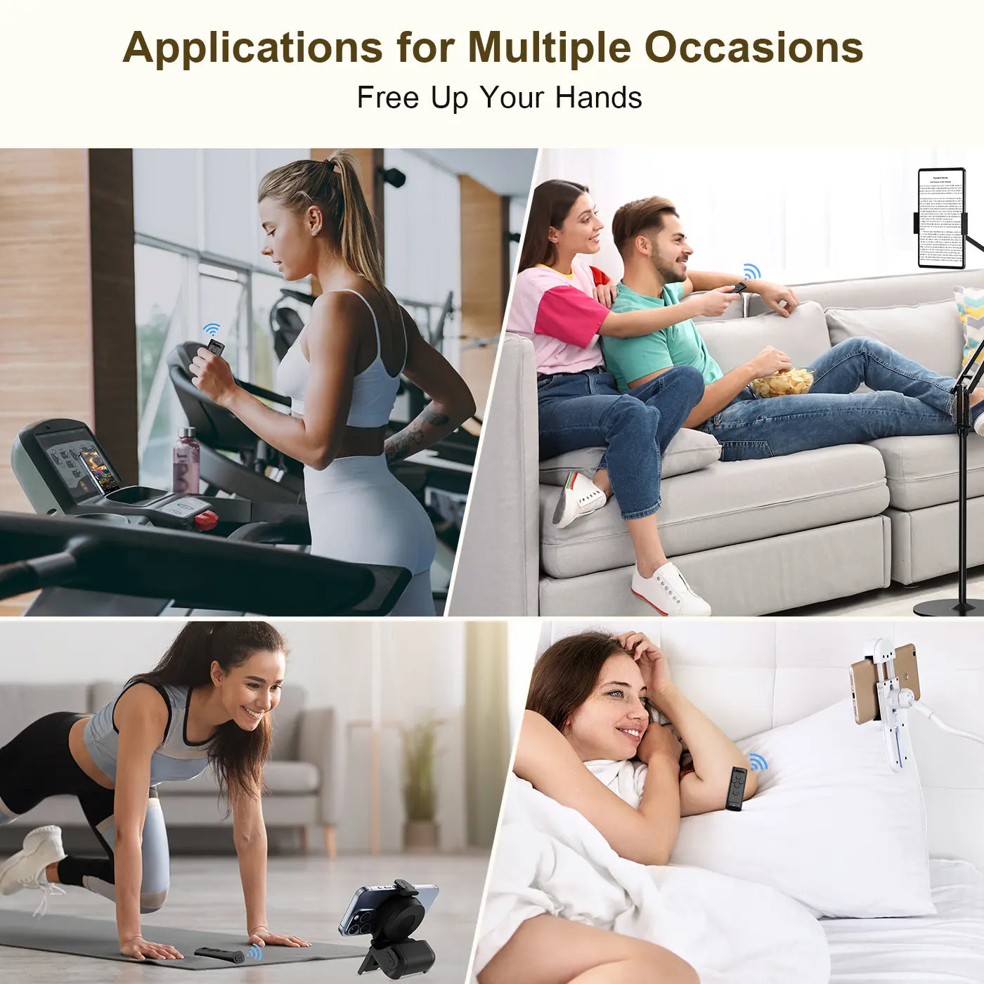 Remote Control for TikTok Scrolling with Phone Stand, Wireless Page Turner, Selfie Camera Shutter Video Recording for iOS Android