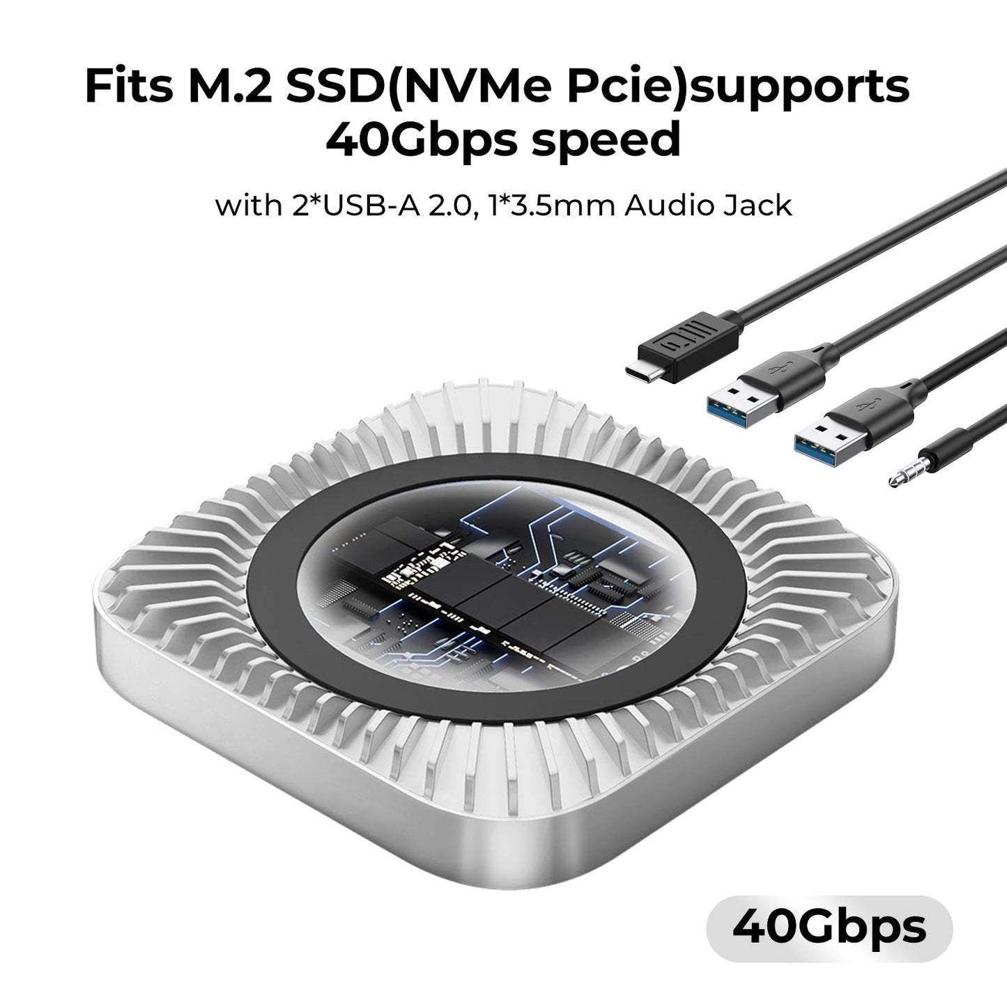 New M4/2024 Mac Mini Hub & Stand with NVMe/ M.2 SATA SSD Enclosure for All New Mac Mini M4/M4Pro
