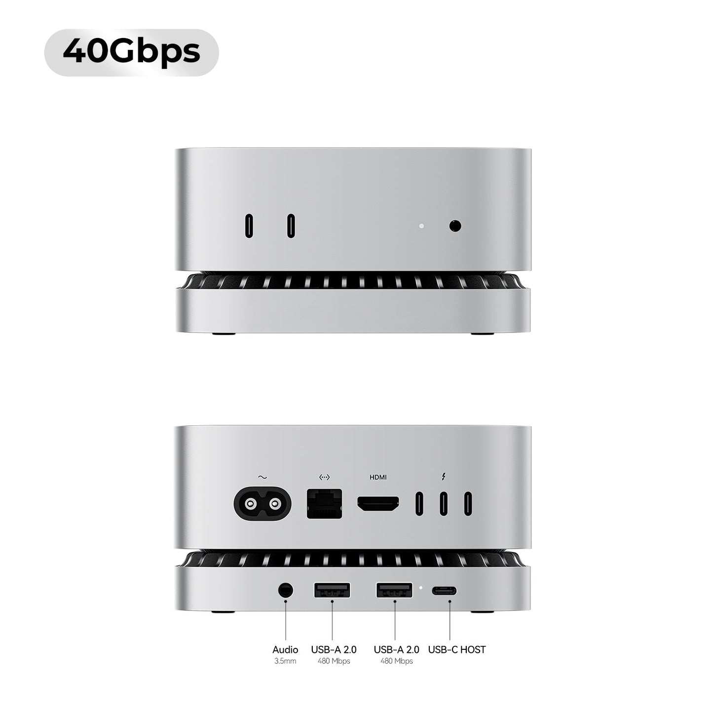 New M4/2024 Mac Mini Hub & Stand with NVMe/ M.2 SATA SSD Enclosure for All New Mac Mini M4/M4Pro