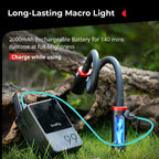 RM 03 Makro-Foto-LED-Leuchte für Pilze und Miniaturen, 5 Farben CRI95, flexibler Arm, Diffusor