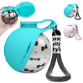 Round Stainless Steel Dog Water Bottle - 27oz Leak-Proof Portable Pet Travel Flask with Wide Drinking Bowl