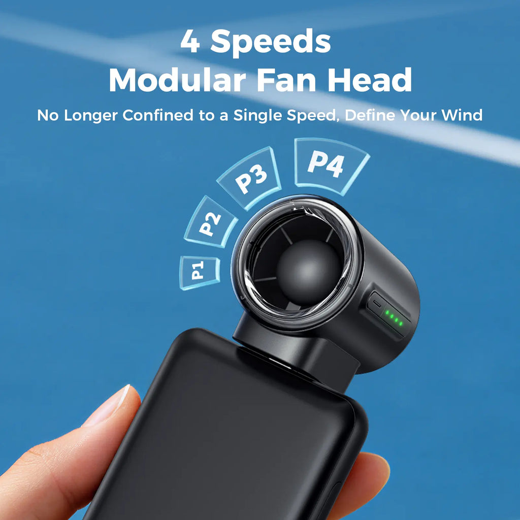 Ultra-Powerful Type-C Plug-in Fan, 17,000 RPM High Speed, Compatible with iPhone, iPad, Power Bank & Tablets.