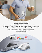 MagMouse Snap-to-Carry Bluetooth Mouse