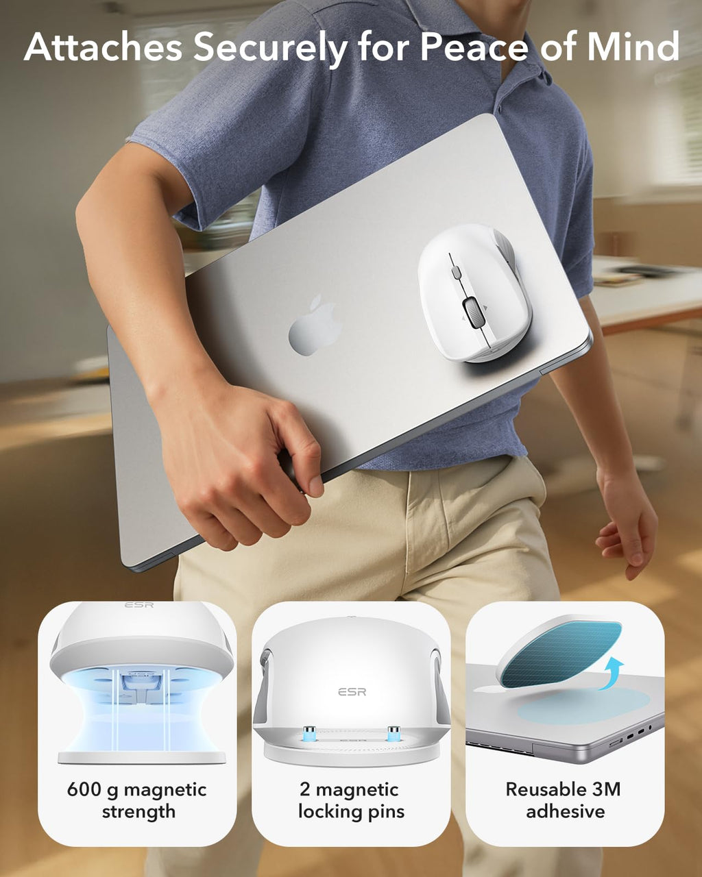 MagMouse Snap-to-Carry Bluetooth Mouse