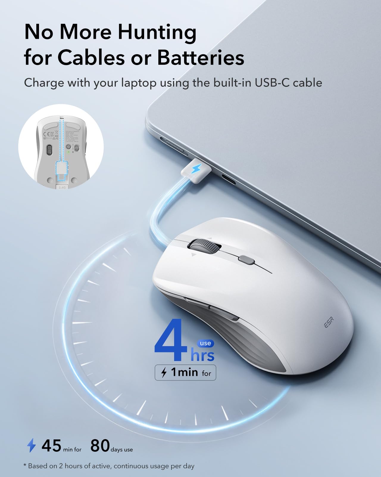 MagMouse Snap-to-Carry Bluetooth Mouse