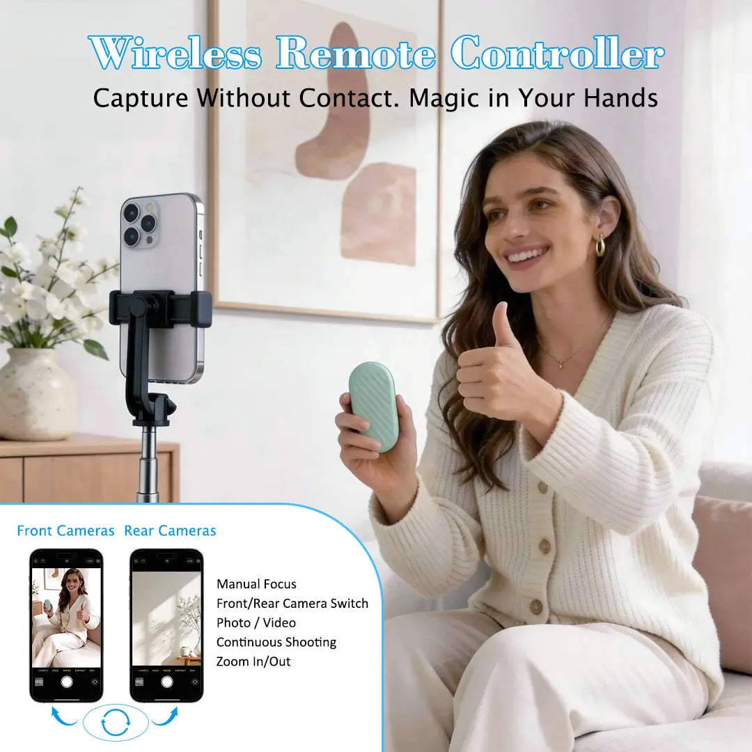 Bluetooth Remote for TikTok Scrolling, Page Turning, Volume Control & Camera Shutter | Hands-Free Phone Controller for iPhone & Android