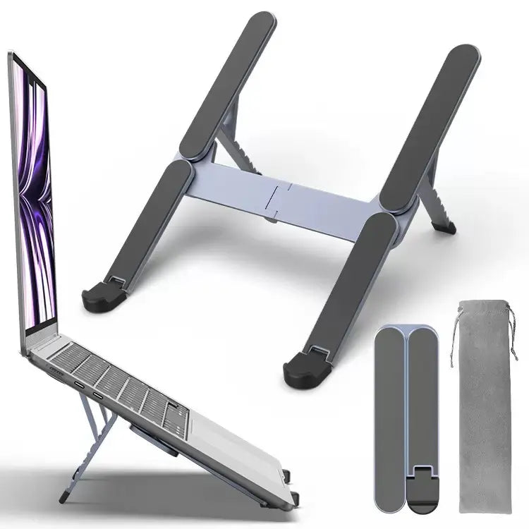 The world’s smallest foldable laptop stand with integrated USB hub—designed for modern mobile work.
