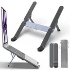 The world’s smallest foldable laptop stand with integrated USB hub—designed for modern mobile work.