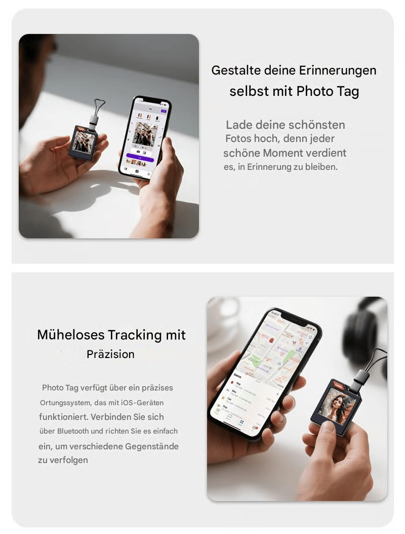 Customizable E-Ink Bluetooth Tracker with Photo & Contact Display