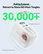 Pull to extend, retract to store - 30000+ tensile test retractable cables