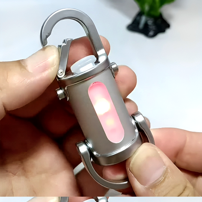 Mini Keychain LED Flashlight - Fast Charging Bi-Directional Output Work Light with Emergency SOS