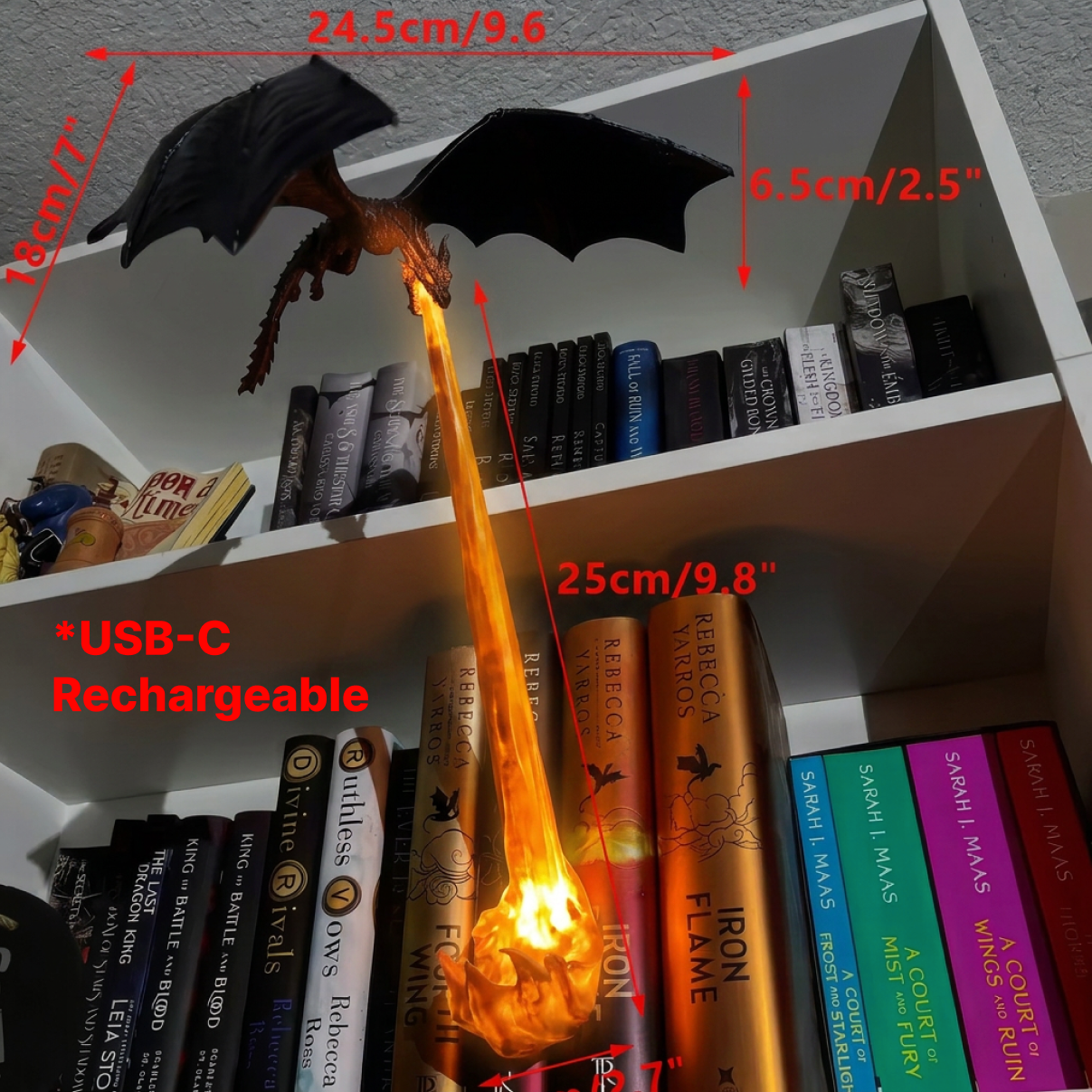 DragonFlame™ Hanging Bookshelf Light