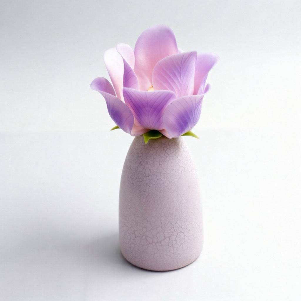 Purple blooming rose lamp fully bloomed