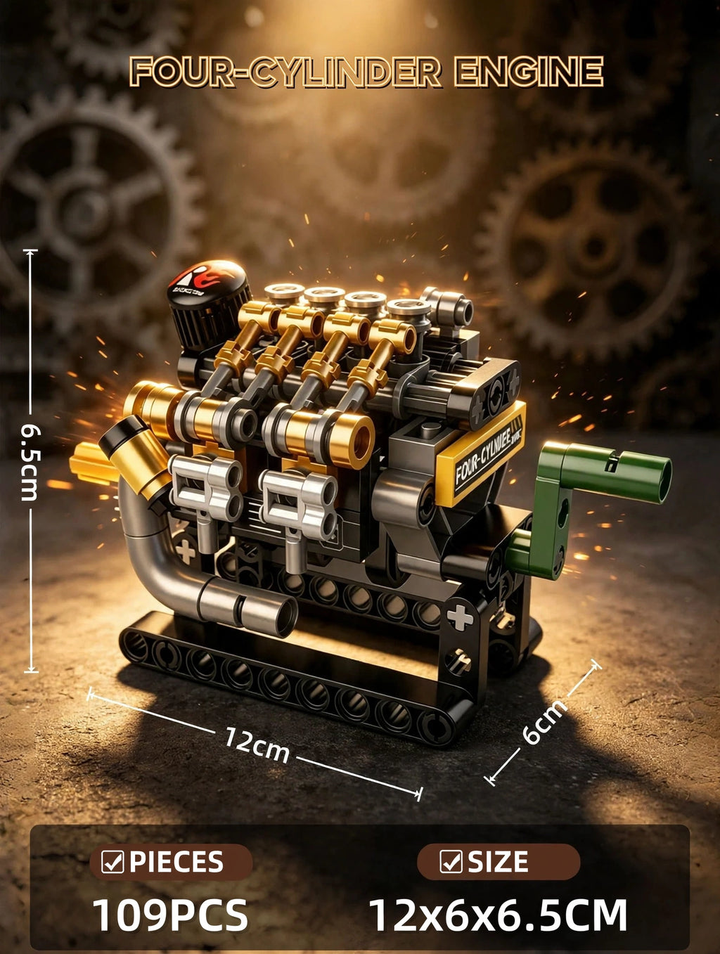 KOKOGOL Mini Engine Building Kit — 6 Working Engine Models That Link Together
