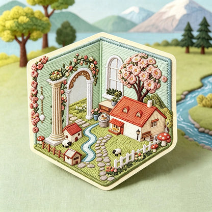 3D Embroidery Garden Sticker Scene Kit
