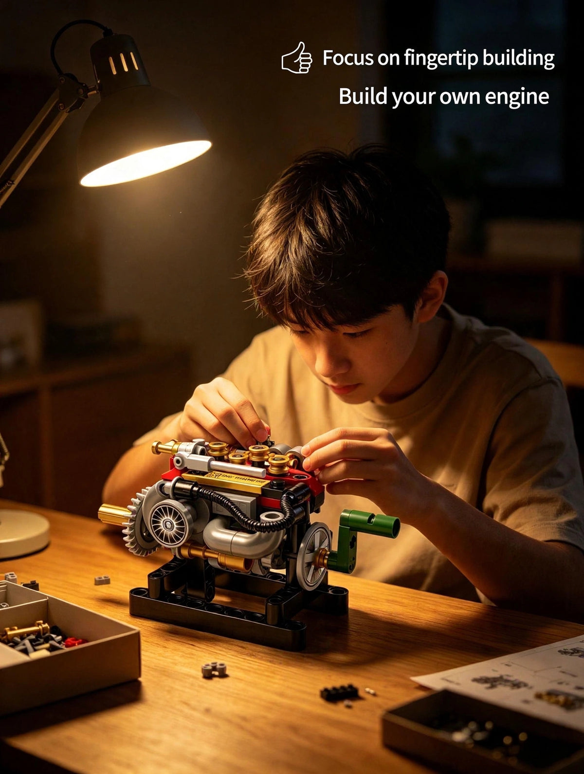 KOKOGOL Mini Engine Building Kit — 6 Working Engine Models That Link Together