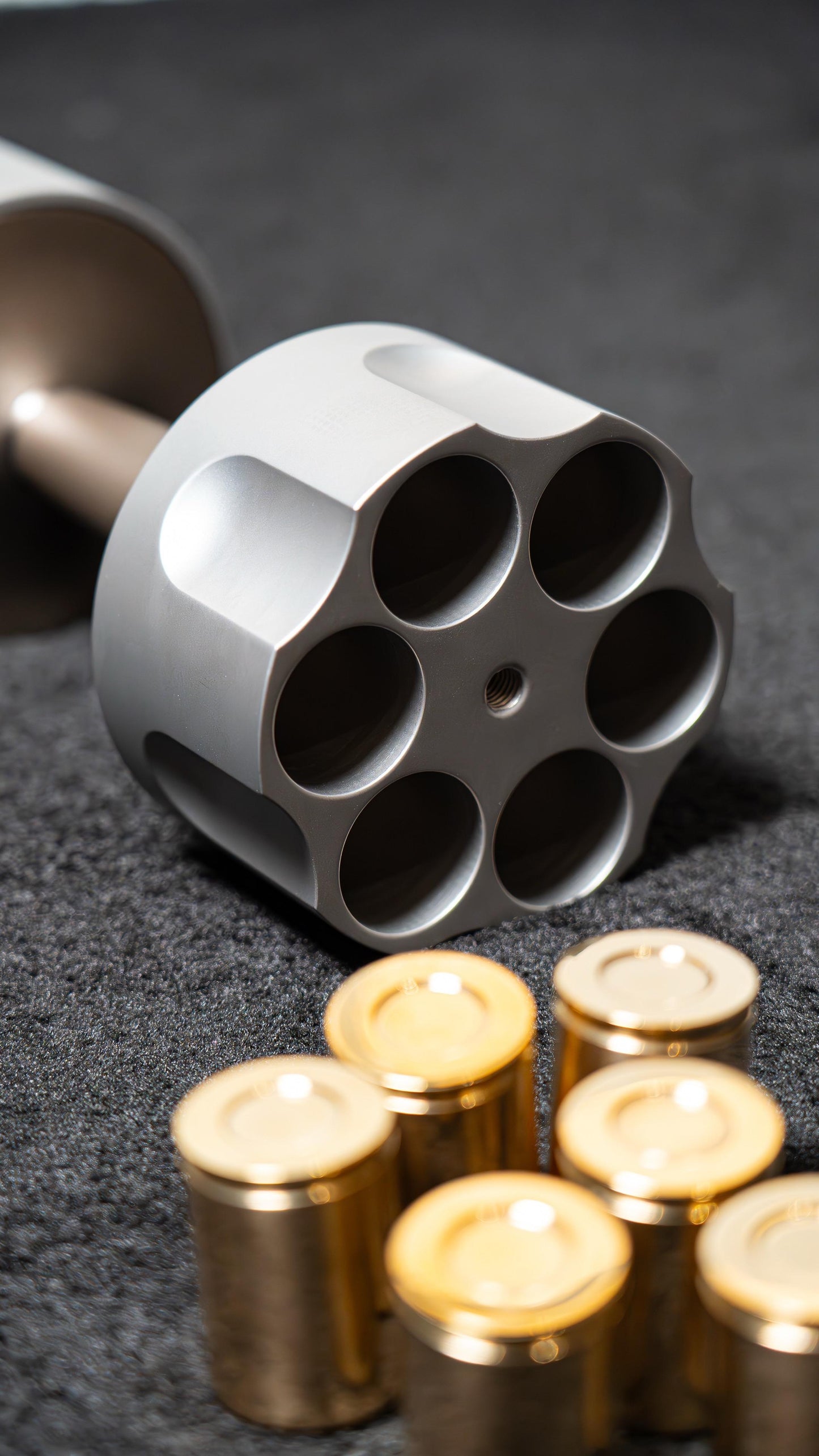 Revolver Dumbbell™ | 5kg Adjustable CNC Machined Stainless Steel Dumbbell with 12 Bullet Weights