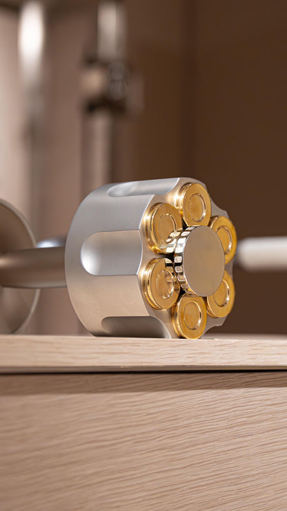 Revolver Dumbbell™ | 5kg Adjustable CNC Machined Stainless Steel Dumbbell with 12 Bullet Weights