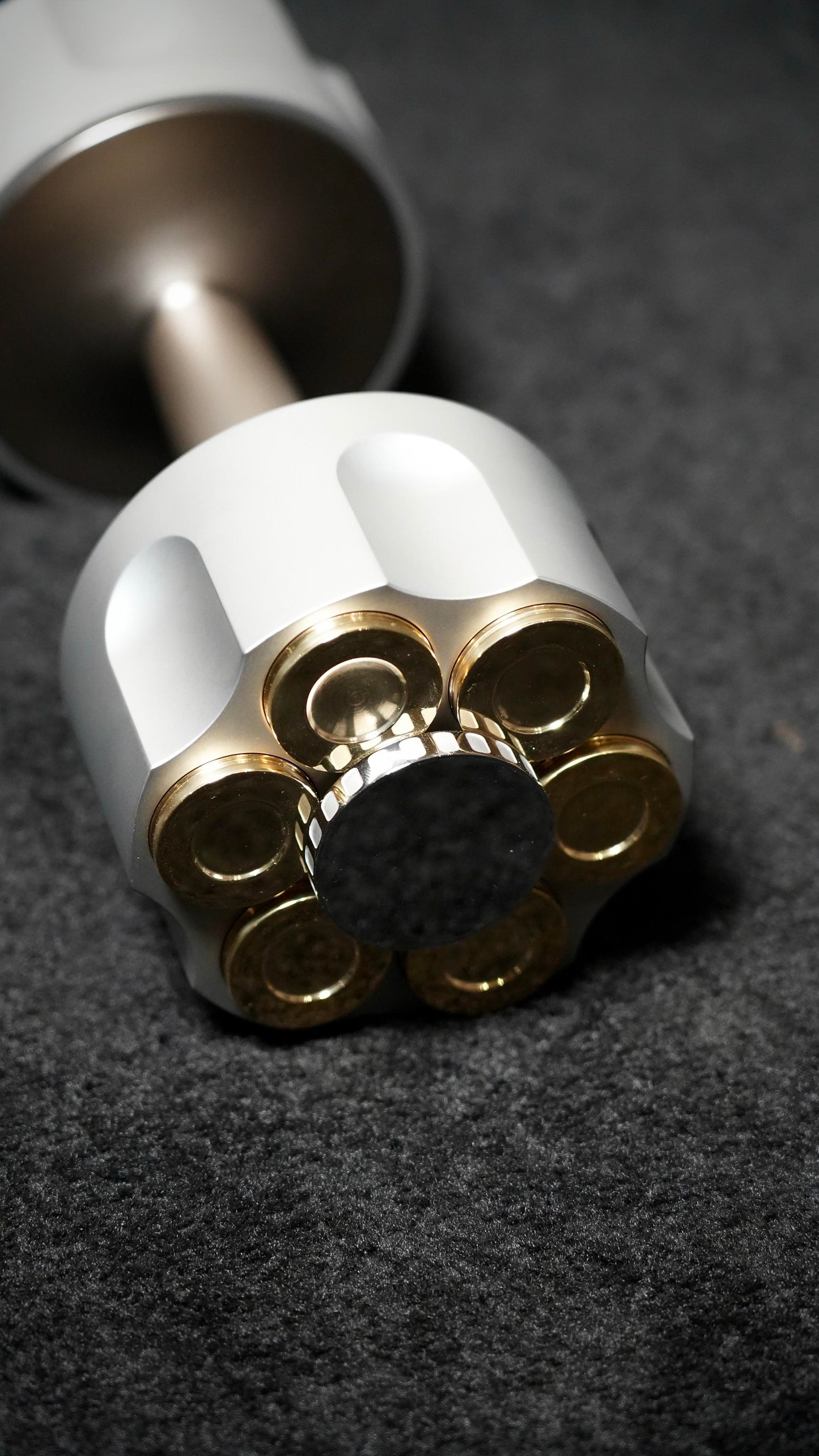Revolver Dumbbell™ | 5kg Adjustable CNC Machined Stainless Steel Dumbbell with 12 Bullet Weights