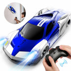 Blue wall climbing RC car - drives on walls and ceilings, remote control included