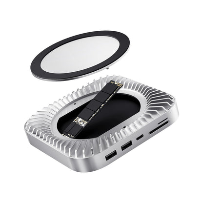 New M4/2024 Mac Mini Hub & Stand with NVMe/ M.2 SATA SSD Enclosure for All New Mac Mini M4/M4Pro
