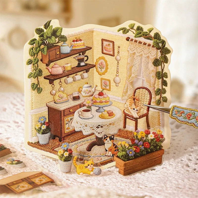 3D Embroidery Garden Sticker Scene Kit