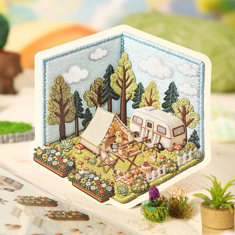 3D Embroidery Garden Sticker Scene Kit
